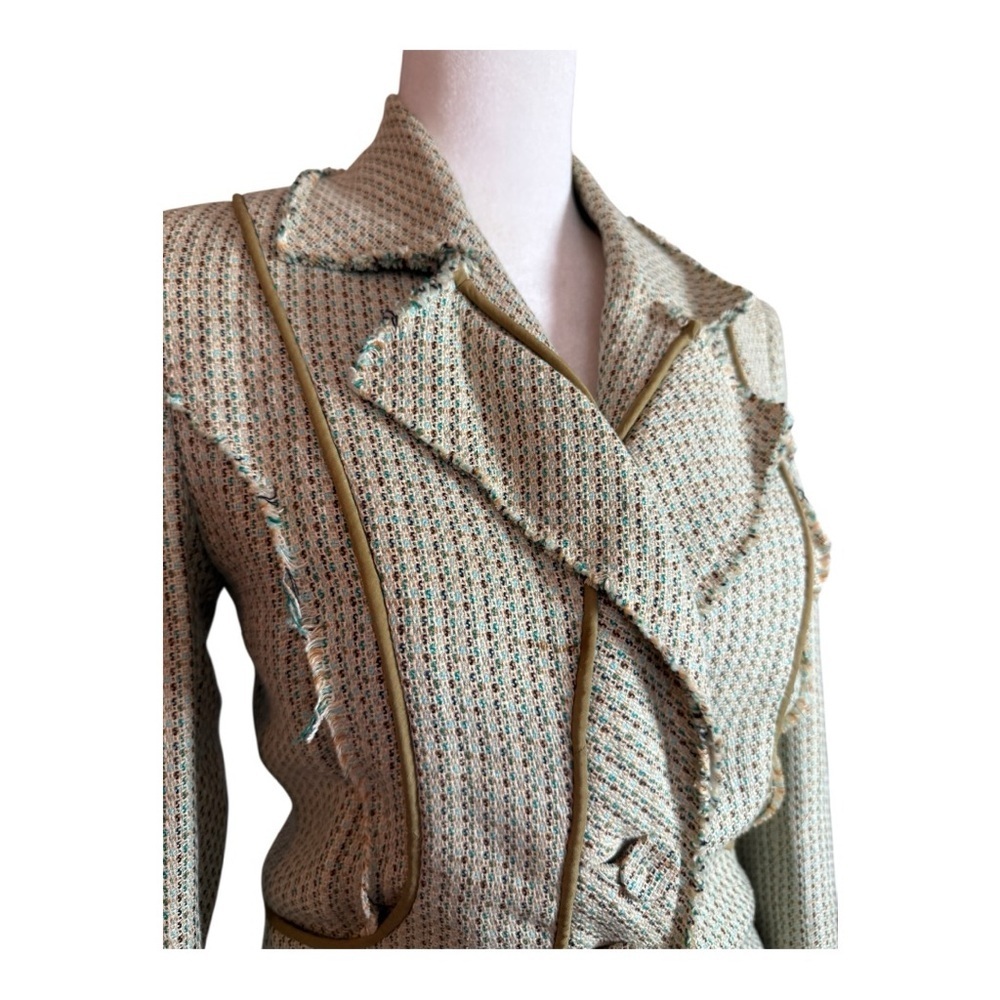 Active Seller! Women’s Chris Janssens Size 36 Fitted Tweed Blazer Designer - Picture 4 of 7
